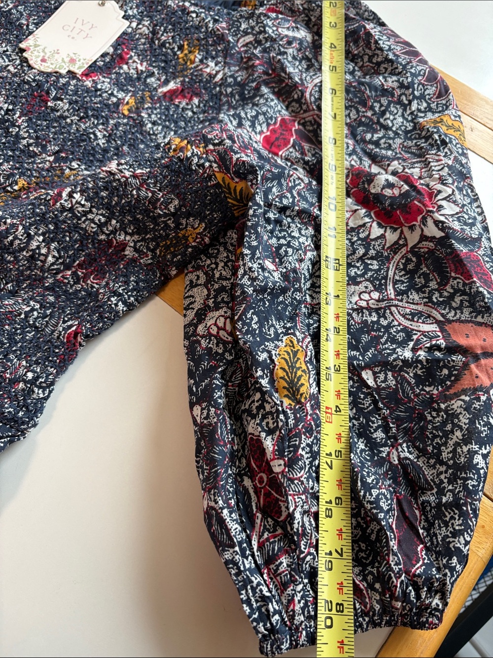Ivy City Co Roselyn in Navy Floral Smocked Maxi Dress Sz 3XL - Picture 8 of 8